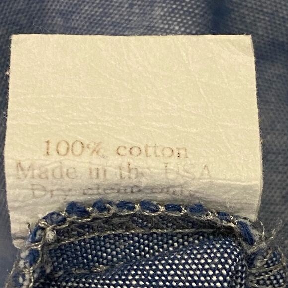 Fine Garments by Bell Chambray Ruffled Mini Dress Womens Sz 8 Nautical Anchors - Picture 10 of 11